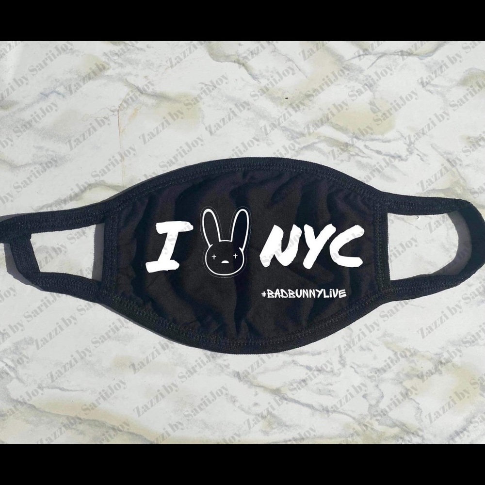 Bad bunny live concert face mask